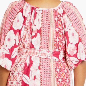 City Chic Cosmo Print Minidress size 20 pink and white  NWT